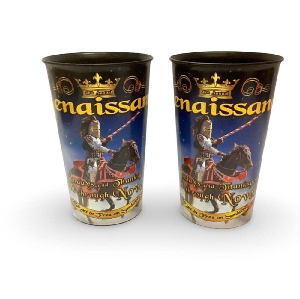 Set of 2 Texas Renaissance Festival Plastic Cups